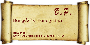 Benyák Peregrina névjegykártya